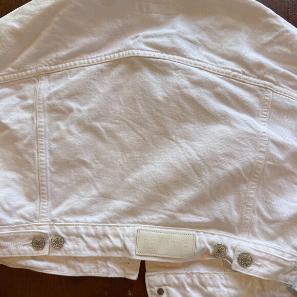 Solid & Striped x Re/Done Hollywood white cropped denim jean jacket Size S - Picture 5 of 11